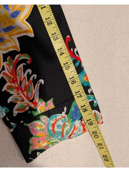 Lauren Ralph Lauren Womens Colorful Paisley Floral Button-Down Blouse 1X Black - Picture 15 of 16